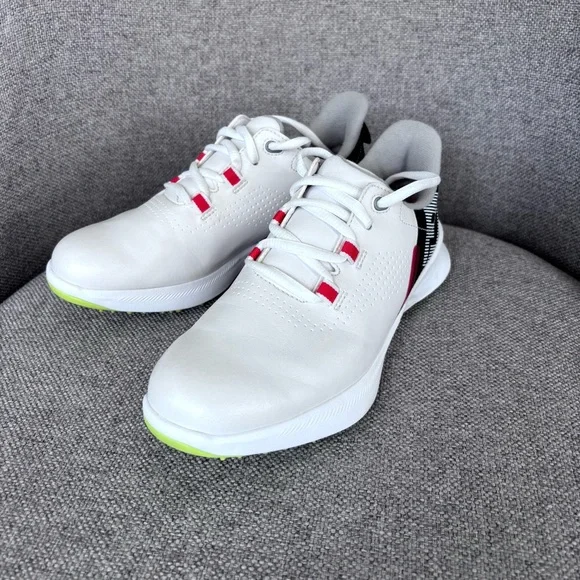 FootJoy Fuel Junior Unisex White Spikeless Athletic Golf Shoes Kids Size 1 - Picture 4 of 11